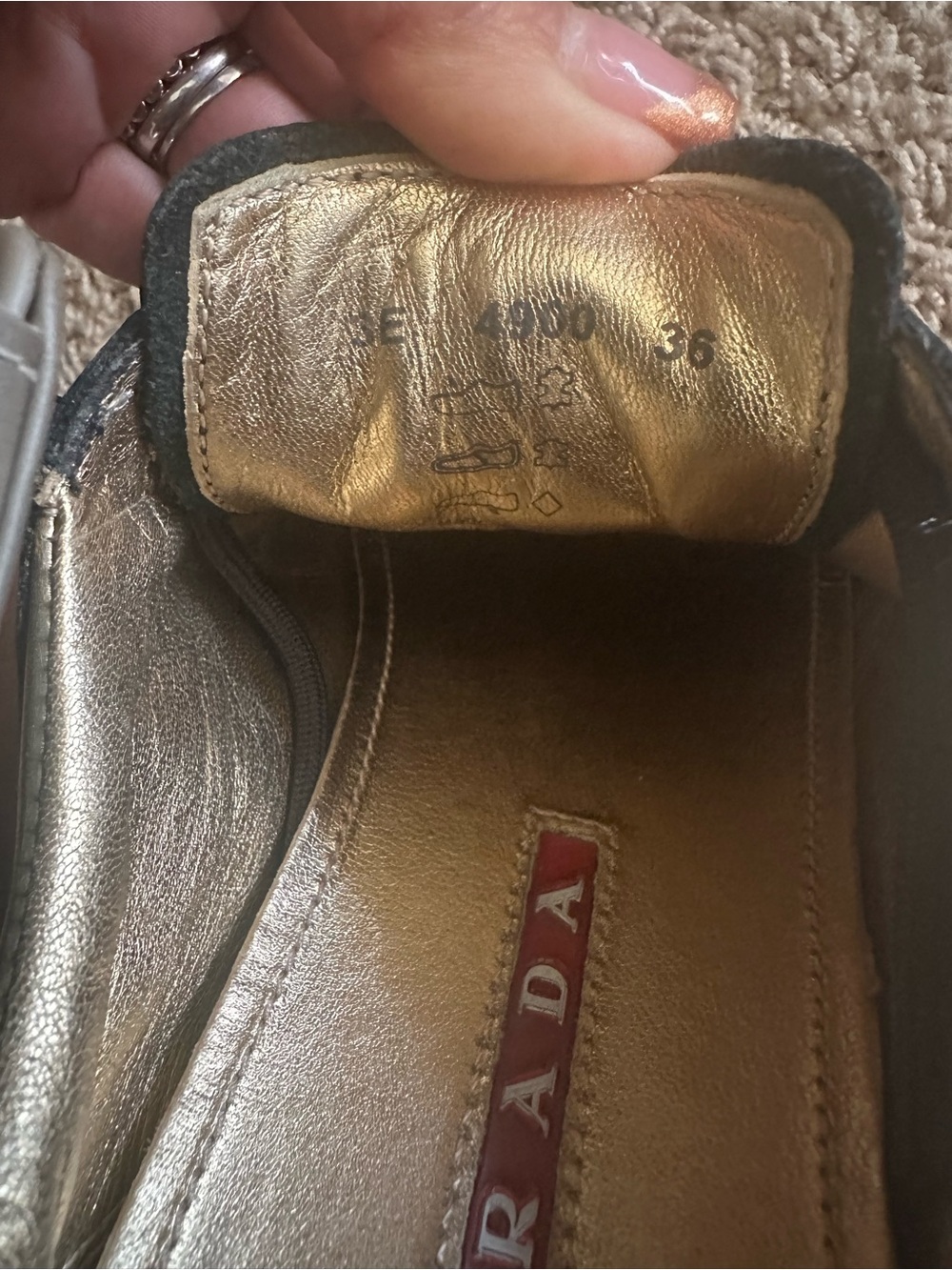Prada Metallic Gold Leather Slip-On Mule